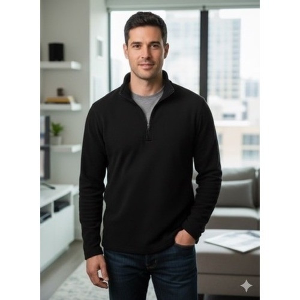 Sport-Tek Black 2XL 1/4 Zip Pullover Long Sleeve Performance Shirt Men